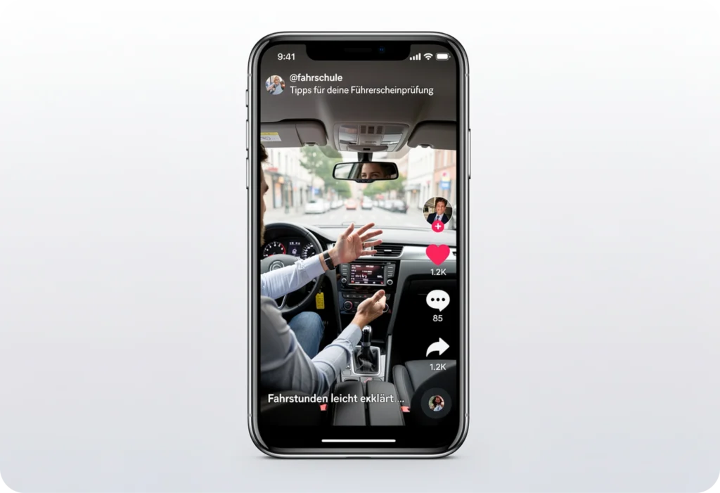 Mockup eines Handys mit einem TikTok auf